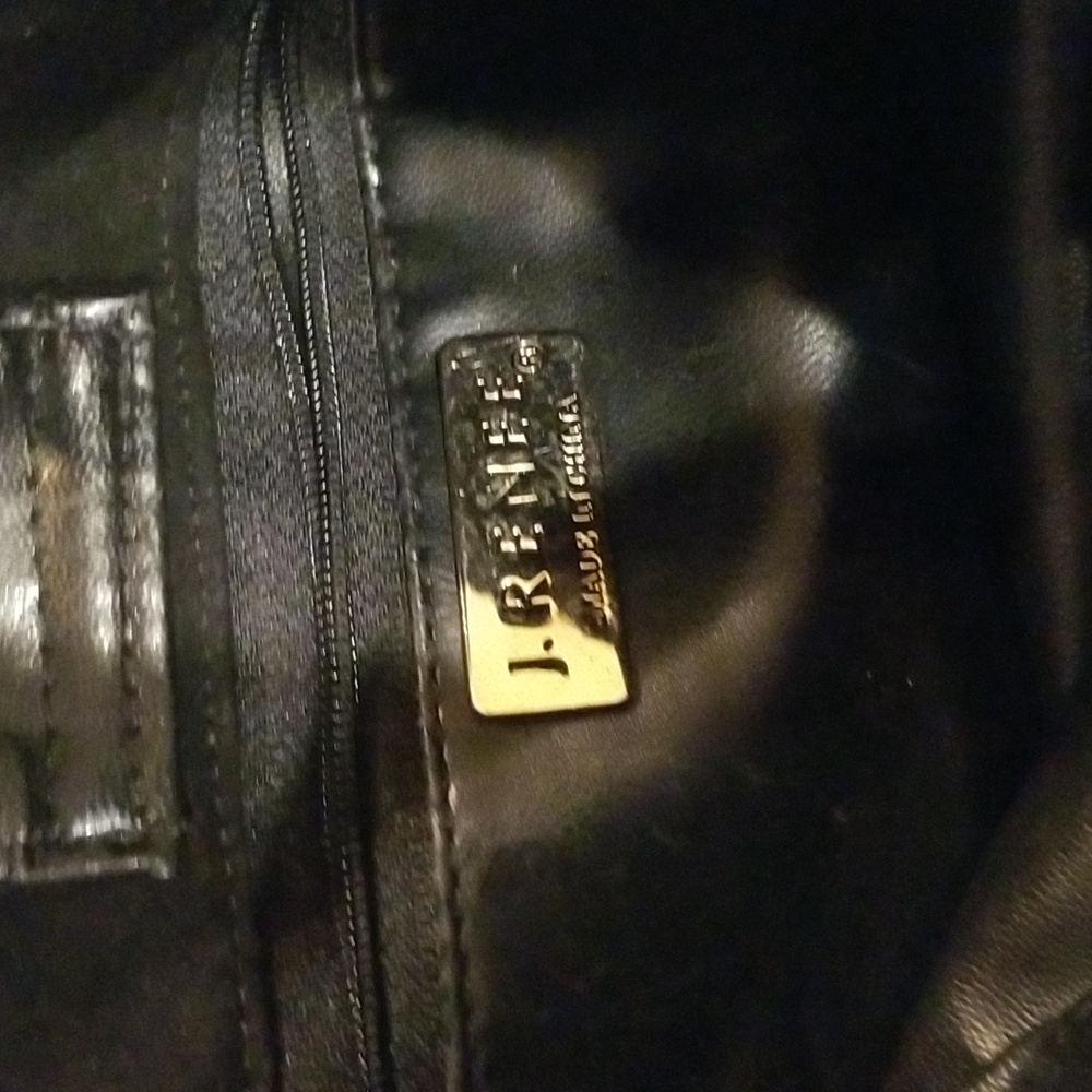 J Renee Black Suede Leather Embroidered Bag - Picture 8 of 12